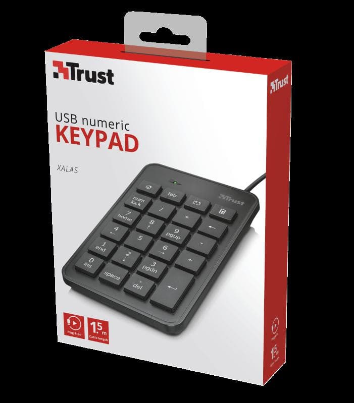 Trust Xalas USB Numeric Keypad, neagra