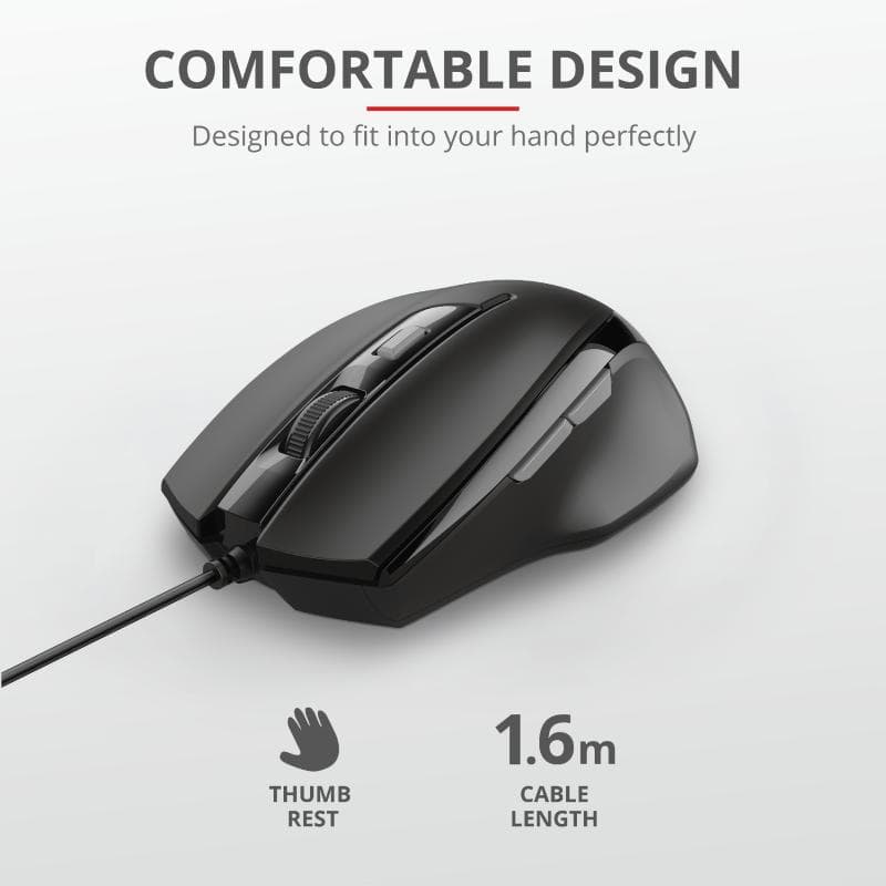 Mouse Trust Voca Comfort Mouse, negru