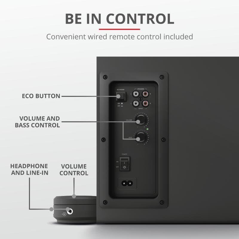 Sistem audio Trust Yuri 2.1, 60W, negru