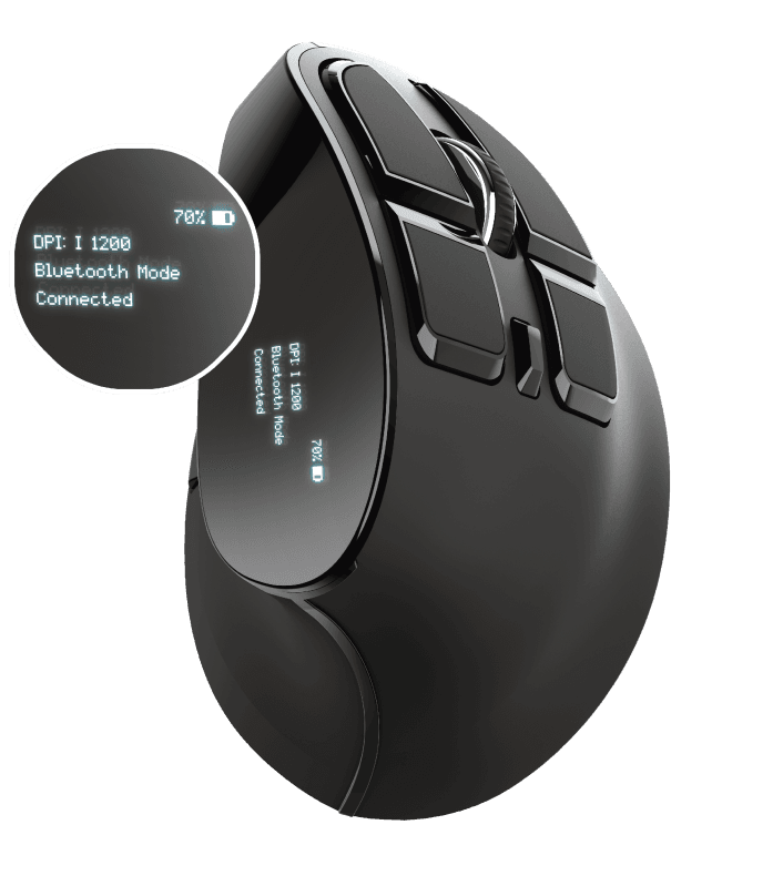Mouse Trust Voxx, Rechargeable Ergonomic Wireless, negru
