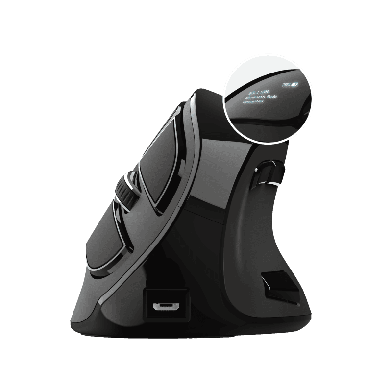 Mouse Trust Voxx, Rechargeable Ergonomic Wireless, negru