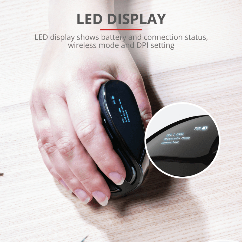 Mouse Trust Voxx, Rechargeable Ergonomic Wireless, negru