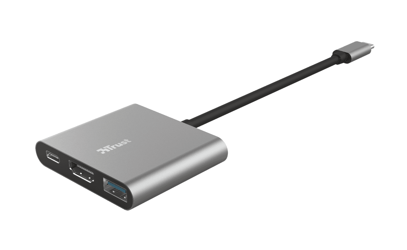 Hub USB Trust Dalyx, 3 porturi USB-C, silver