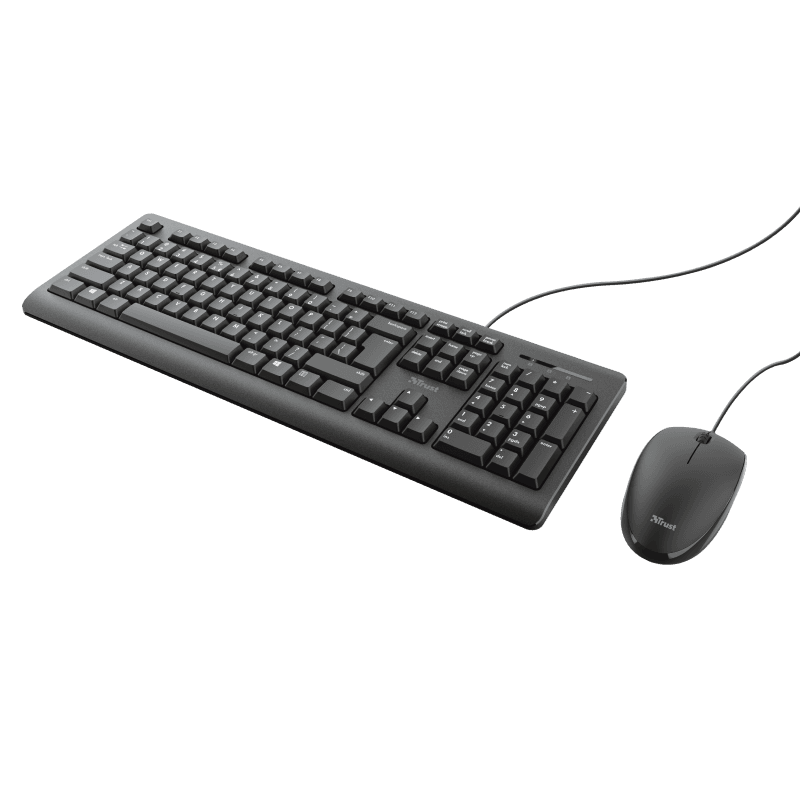 Kit tastatura + mouse Trust Primo, wired, negru