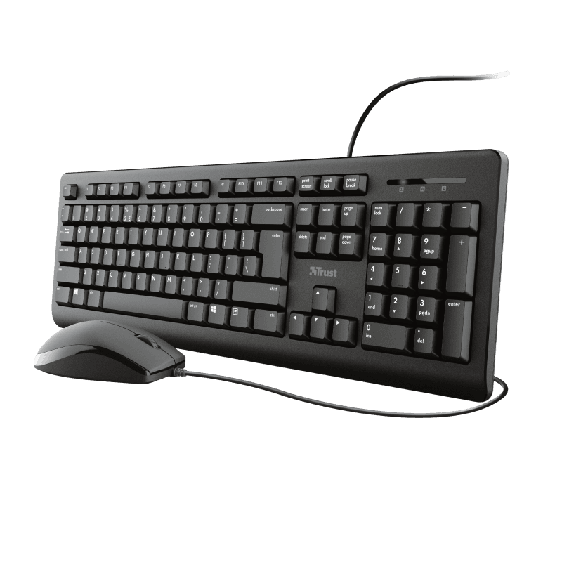 Kit tastatura + mouse Trust Primo, wired, negru
