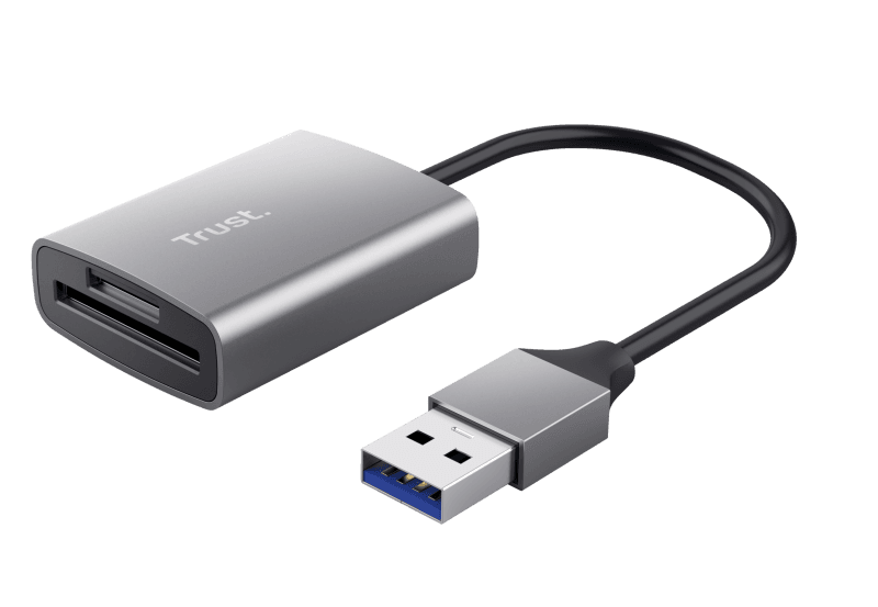 Cardreader USB-A Trust Dalyx Fast, carduri compatibilie micro-SD, SD, gri