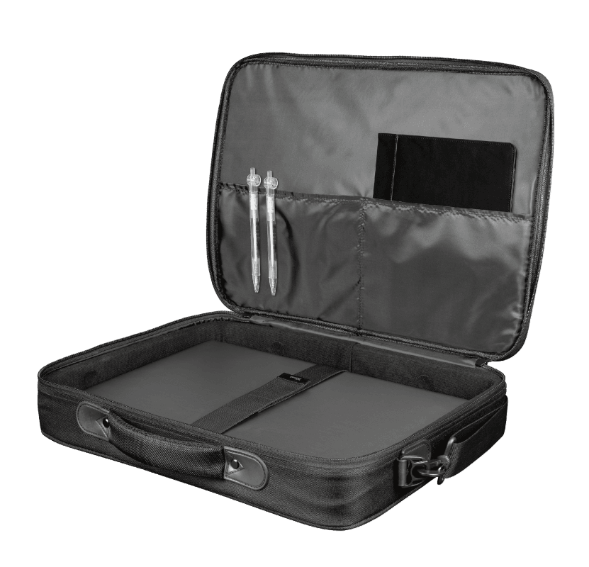 Geanta Trust Atlanta Carry Bag for 15.6" laptop  General Type of bag carry bag Number of compartments 4 Max. laptop size 16 " Max. weight 20 kg Height of main product (in mm) 390 mm Width of main product (in mm) 320 mm Depth of main product (in mm) 60 mm Total weight 475 g Weight of main unit 475 g