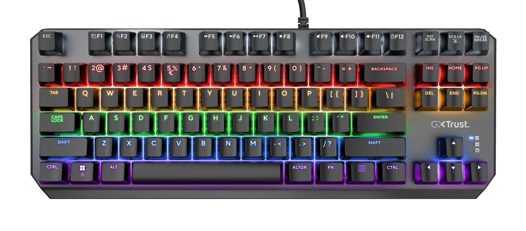 Tastatura Trust GXT834 Callaz Tenkeyless cu fir mecanica, negru