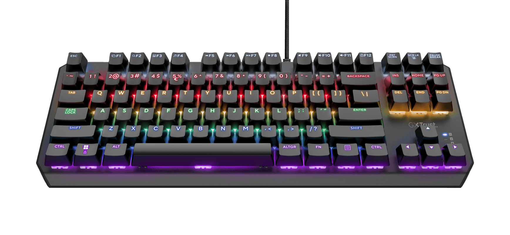 Tastatura Trust GXT834 Callaz Tenkeyless cu fir mecanica, negru