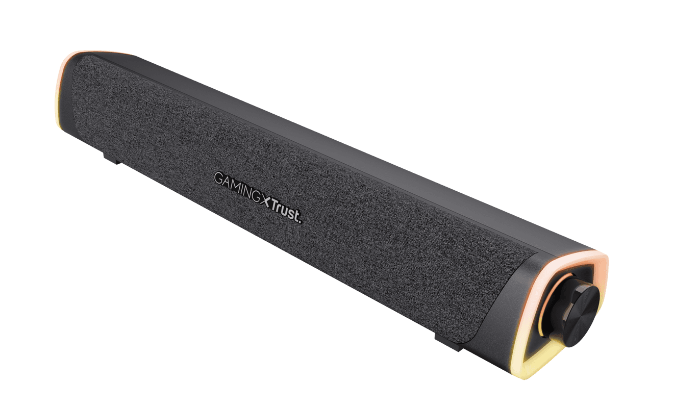 Soundbar Trust GXT 620 Axon, puetere (RMS) 6W, frecventa 20 Hz - 20.000 Hz, audio input 3.5mm (1.4m), iluminare RGB, alimentare prin USB,  negru