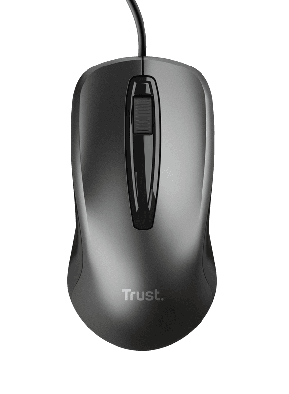Mouse Trust cu fir, optic, rezolutie maxima 1200 DPI, negru