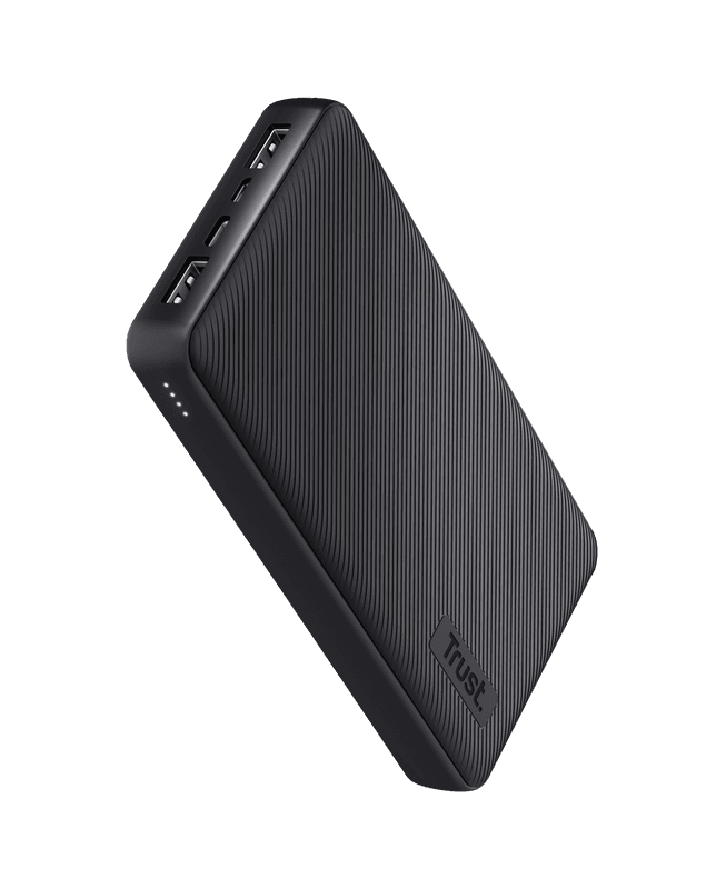 Baterie externa Trust Primo 20.000mAh, 3 porturi: 2 x USB-A (12W) si 1 x USB-C (15W), negru