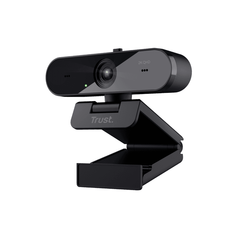 Camera web Trust Taxon QHD, interfata USB 2.0, lungime cablu 180cm, sensibilitate 56 dB, microfon dual omnidirectional, rezolutie video 2560x1440, 30 fps, auto-focus, rezolutie senzor 2560x1440, negru