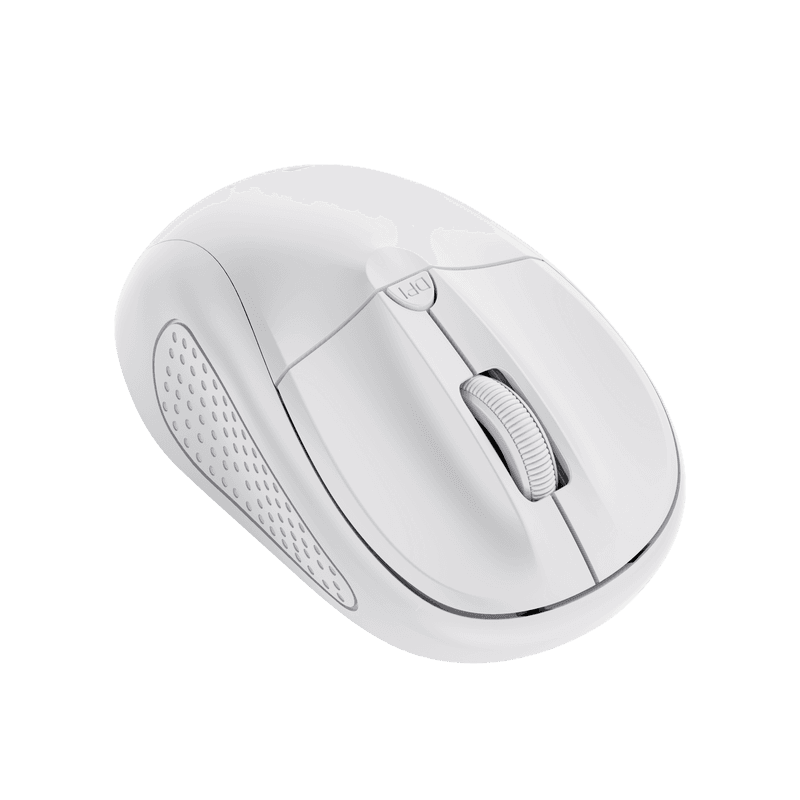 Mouse Trust Wireless Optical rezolutie maxima 1600 DPI, 4 butoane, 2 baterii tip AAA, alb