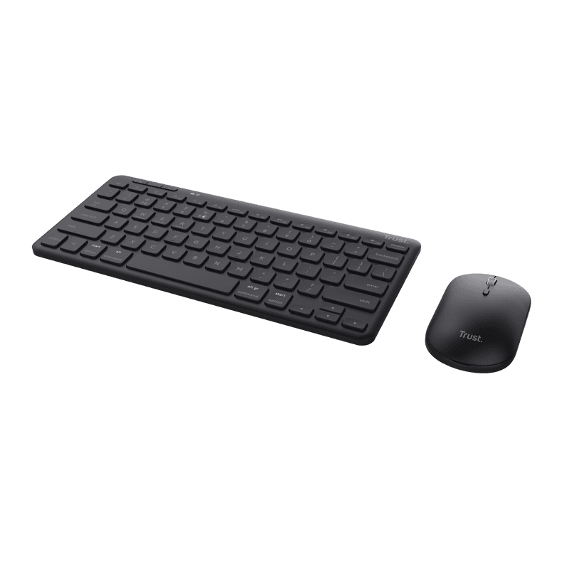 Trust Kit Wireless keyboard+mouse Lyra, mouse optic, rezolutie maxima 1200 DPI, conectivitate wireless, intefata USB-C, USB-A, negru