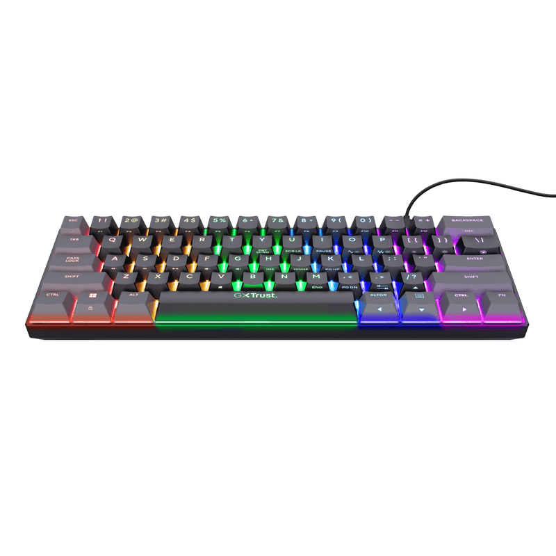 Tastatura mecanica cu fir Trust GXT 867 Acira, USB 2.0. nr taste 61, swtich linear, negru