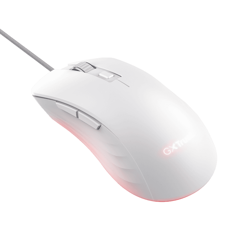 Mouse Trust GXT924W YBAR+ 25600 DPI, alb