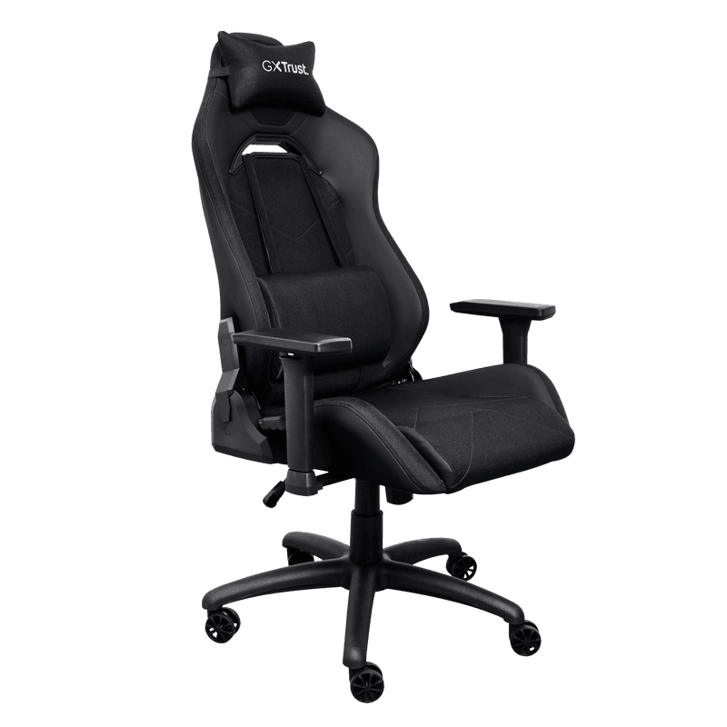 Scaun gaming Trust GXT 714 Ruya, greutate maxima suportata 150 kg, inaltime adjustabila scaun 10 cm, baza stea cu 5 roti, negru