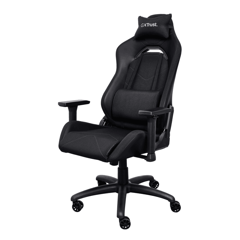 Scaun gaming Trust GXT 714 Ruya, greutate maxima suportata 150 kg, inaltime adjustabila scaun 10 cm, baza stea cu 5 roti, negru