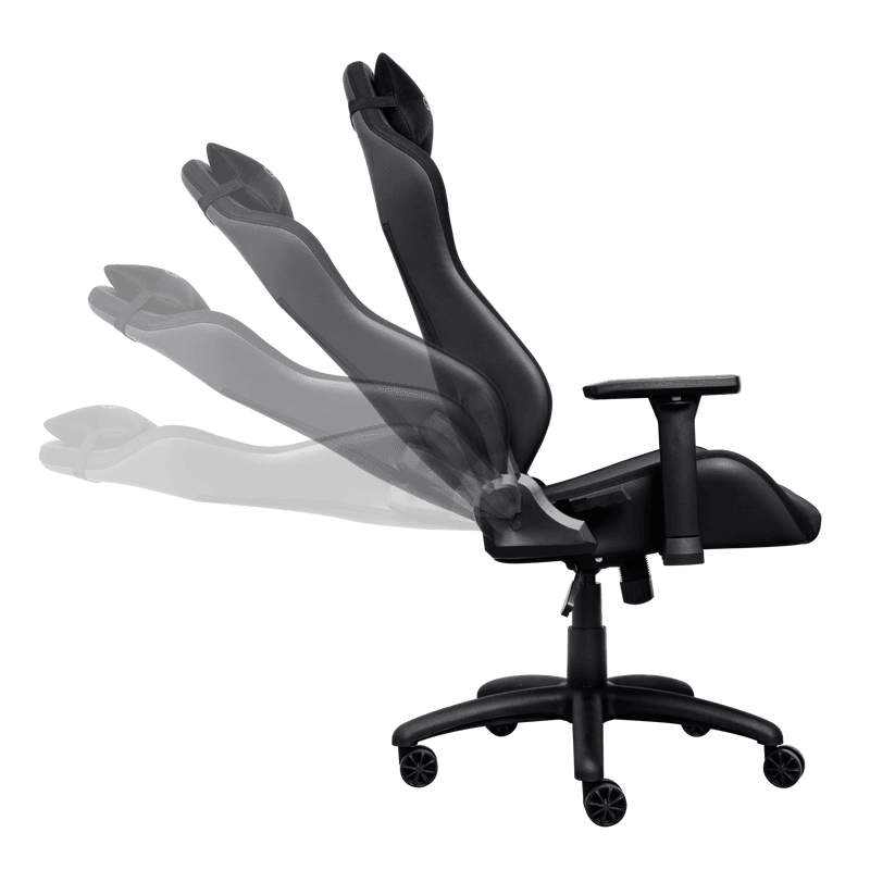 Scaun gaming Trust GXT 714 Ruya, greutate maxima suportata 150 kg, inaltime adjustabila scaun 10 cm, baza stea cu 5 roti, negru