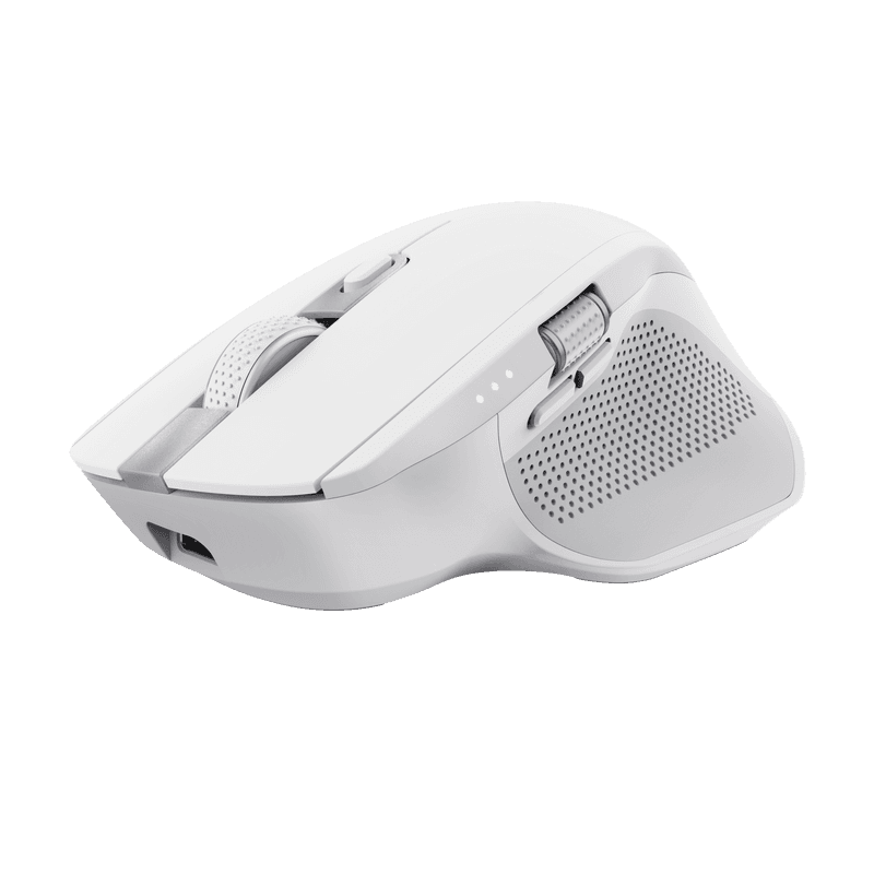 Mouse Trust Ozaa+, wireless RF 2.4GHz, bluetooth, conectivitate USB 1.1, 2.0, 3.0, rezolutie maxima 3200 DPI, alb