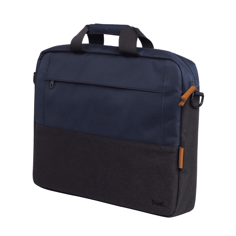 Geanta laptop Trust Lisboa, pentru laptopuri cu diagonala pana in 15.6",2 compartimente, material POM, RPET Polyester, RPET, volum 2.1 L, albastru