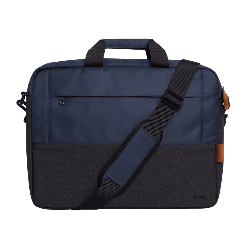 Geanta laptop Trust Lisboa, pentru laptopuri cu diagonala pana in 15.6",2 compartimente, material POM, RPET Polyester, RPET, volum 2.1 L, albastru