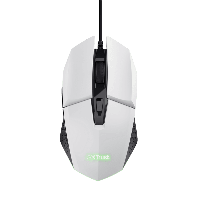 Mouse Trust GXT110W Felox cu fir, rezolutie maxima 6400 DPI, alb