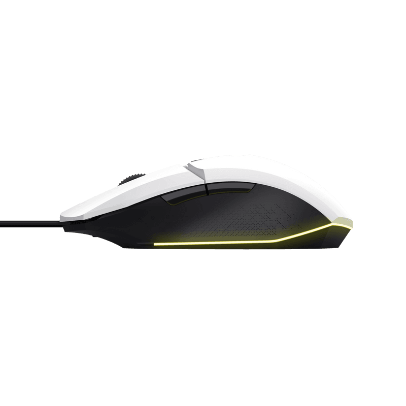 Mouse Trust GXT110W Felox cu fir, rezolutie maxima 6400 DPI, alb