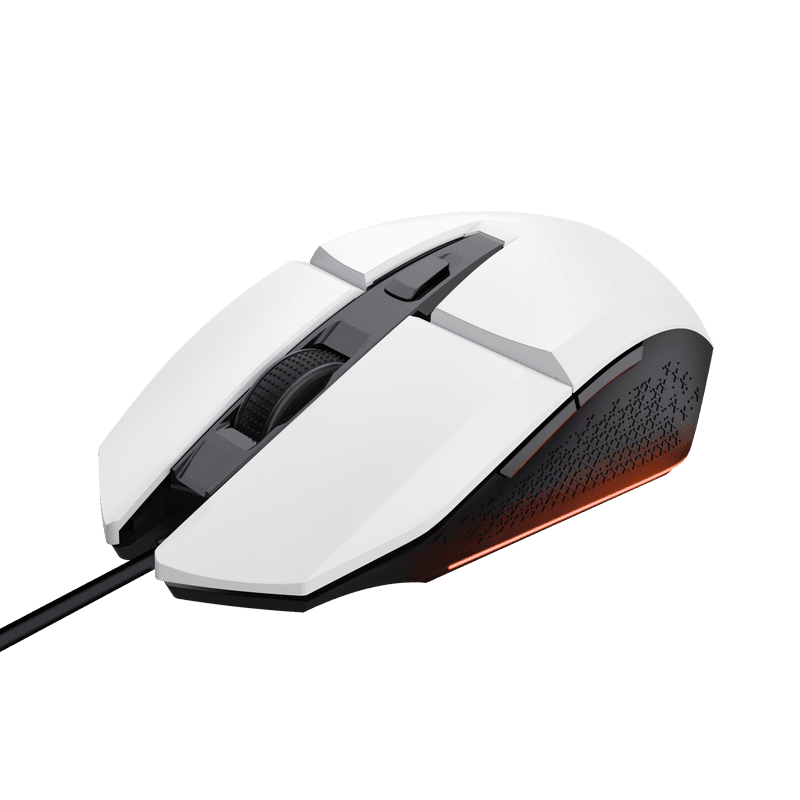 Mouse Trust GXT110W Felox cu fir, rezolutie maxima 6400 DPI, alb