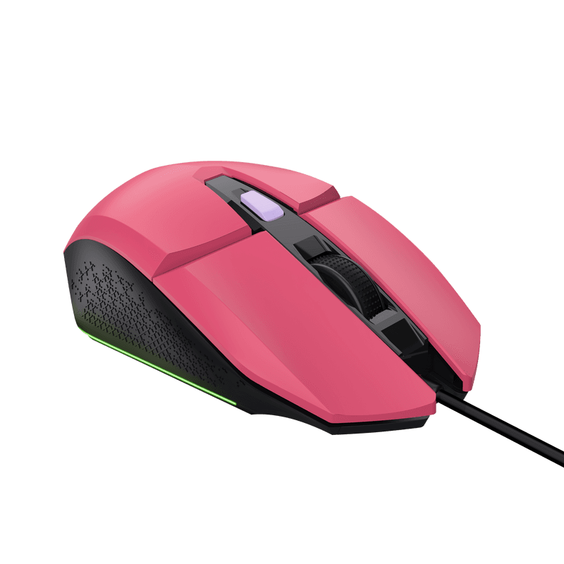 Mouse Trust GXT110W Felox cu fir,  6400 DPI, roz