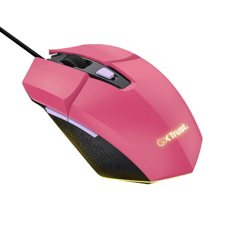 Mouse Trust GXT110W Felox cu fir,  6400 DPI, roz