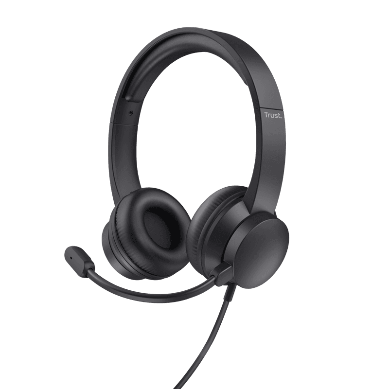 Casti Trust Ayda cu fir, interfata USB 3.0, frecventa de raspuns 20 Hz - 20.000 Hz, sensivitate 96 dB, negru
