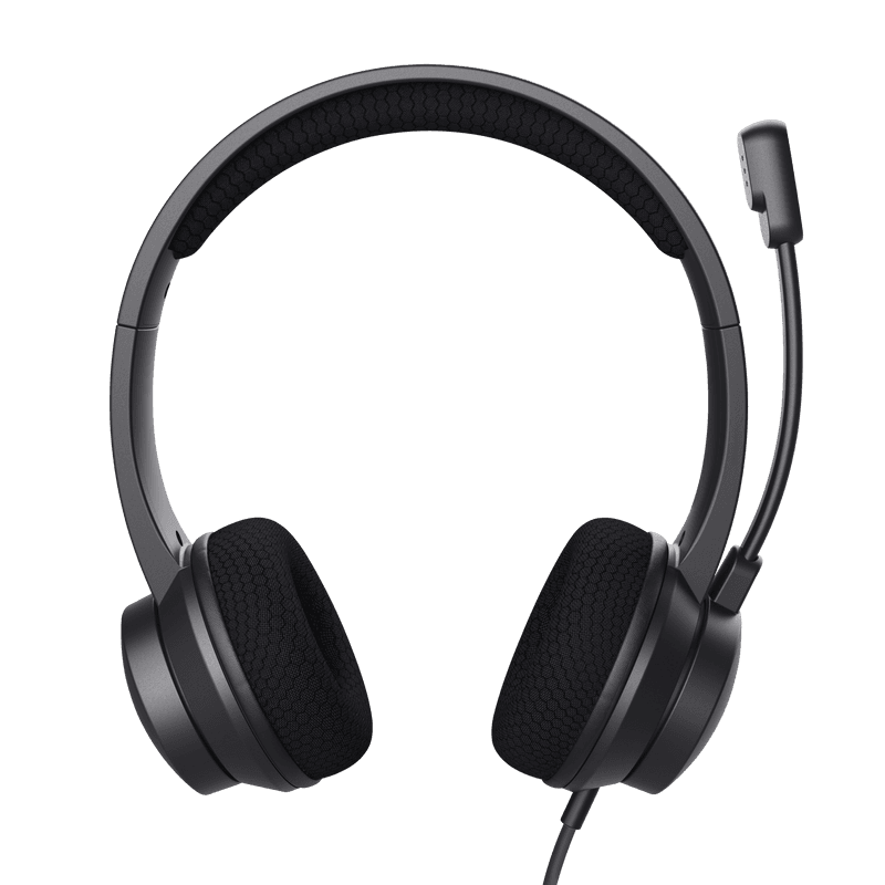 Casti Trust cu fir Ayda USB-ENC, noise cancelling, frecventa raspuns 20 Hz - 20.000 Hz, negru