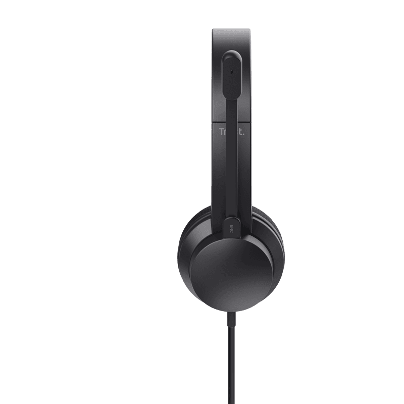 Casti Trust cu fir Ayda USB-ENC, noise cancelling, frecventa raspuns 20 Hz - 20.000 Hz, negru