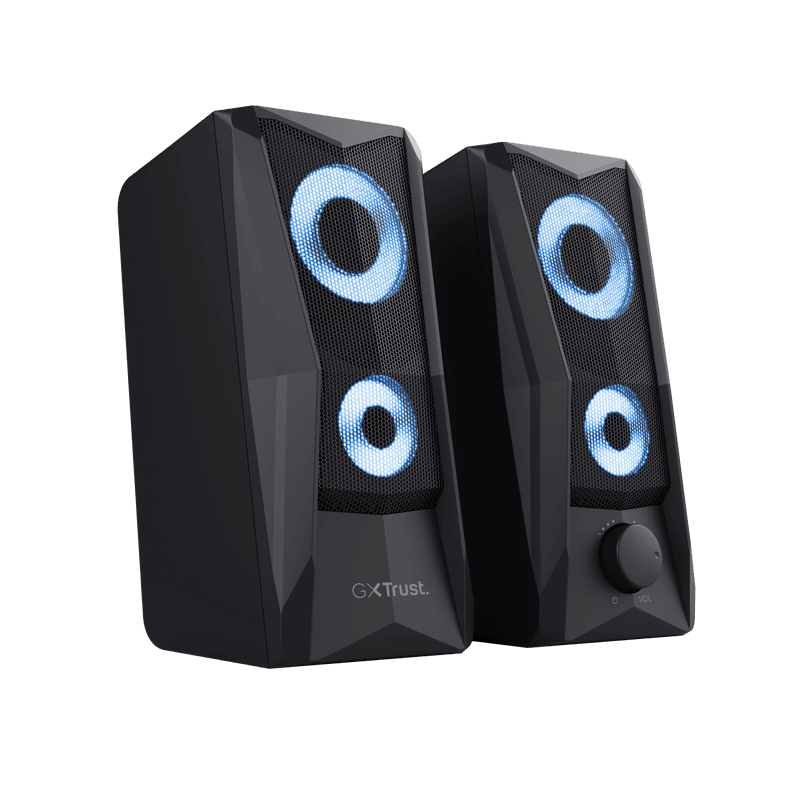 Boxe Trust GXT 606 Javv, iluminare RGB LED, putere maxima 12W, frecventa de raspuns 160 Hz - 20.000 Hz, audio input 3.5mm, negru