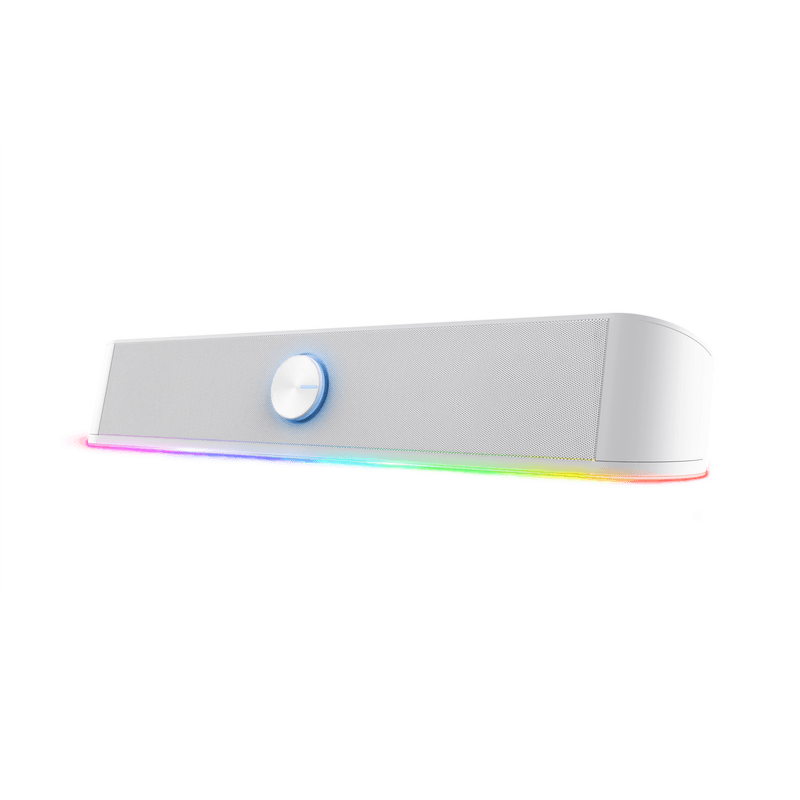 Soundbar Trust GXT 619W Thorne, putere maxima iesire 12W, freccventa raspuns 150 Hz - 20.000 Hz, impendata difuzor 4 Ohm, cu iluminare, alb