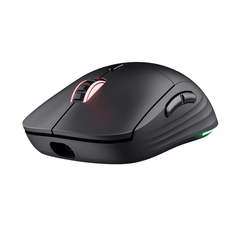 Mouse wireless Trust GXT 927 Redex+, rezolutie maxima 25600 DPI, senzor PAW3370, polling rate 125/250/500/1000Hz, iluminare full RGB, negru
