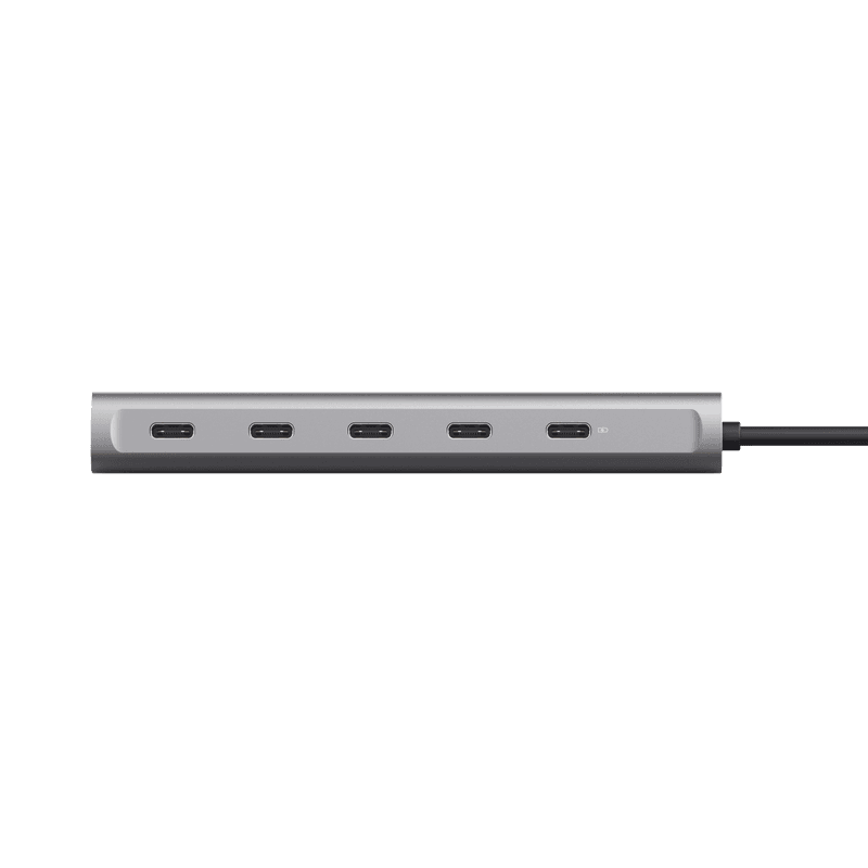 Hub Trust Halyx, 5 porturi USB-C 3.2 gen 1: 1 USB-C 100W PD port / 4 USB-C data ports, USB PD 3.0, gri