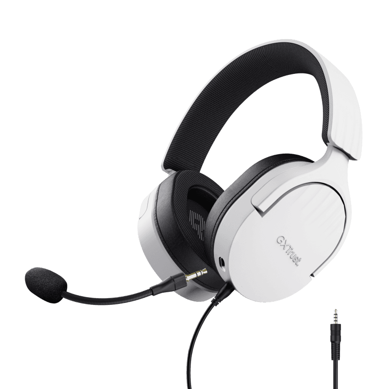 Casti Trust cu fir GXT 489W Fayzo, material ABS, lungime cablu detasabil 120cm, conector 3.5mm, frecventa raspuns 20 Hz, 20.000 Hz, senzivitate 100 dB, sunet stereo, microfon omnidirectional, senzor electret, alb