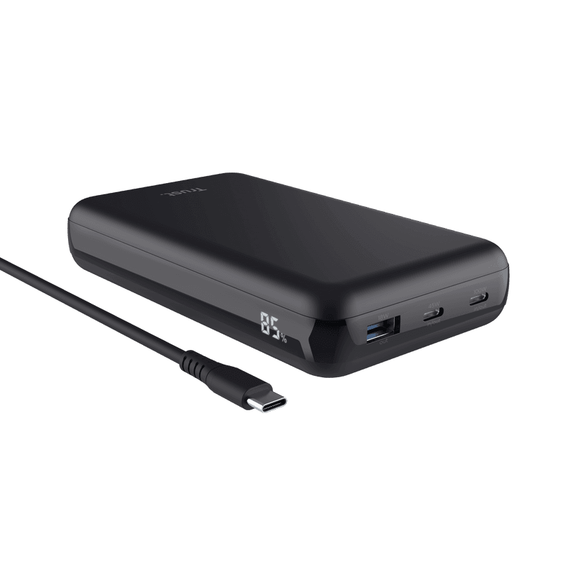 Baterie externa pentru laptop Trust Laro, 100W, interval voltaj 5 V - 20 V,  negru