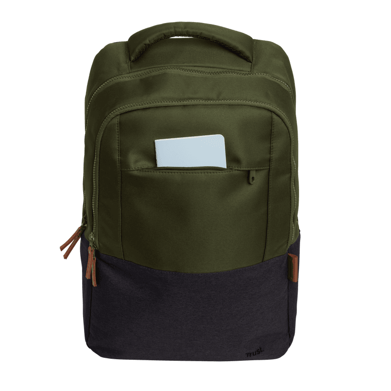 Rucsac laptop Trust Lisboa pentru laptop-uri cu diagonala de 16", material POM, RPET Polyester, RPET twill polyester, volum 23 L, verde