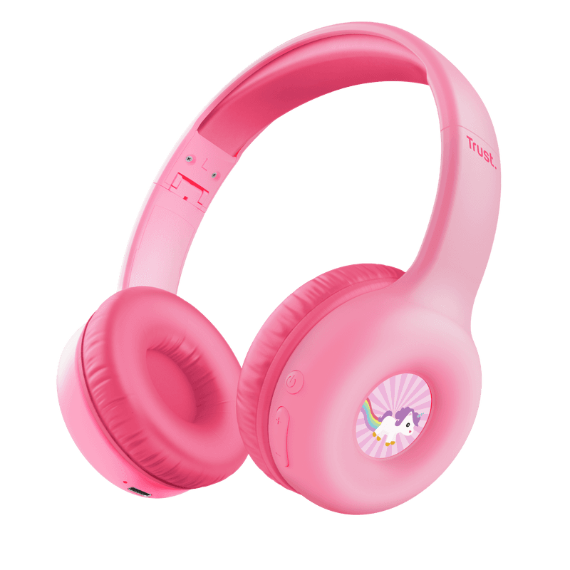 Casti Trust Nouna WS kids, frecventa raspuns 20 Hz - 20.000 Hz, senzivitate 92 dB, roz