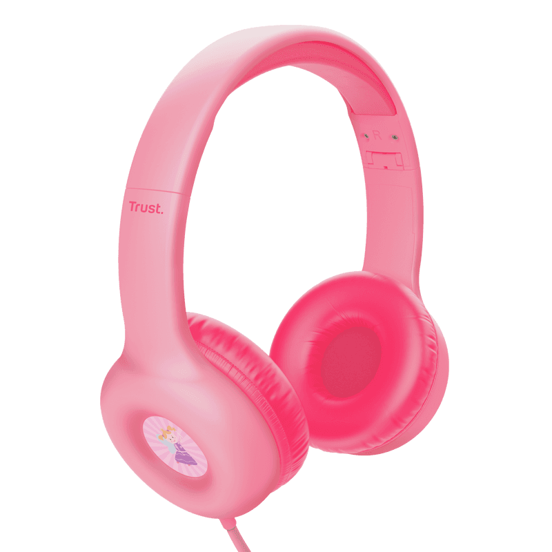 Casti Trust Nouna cu fir kids, frecventa raspuns 20 Hz - 20.000 Hz, senzitivitate 92 dB, roz