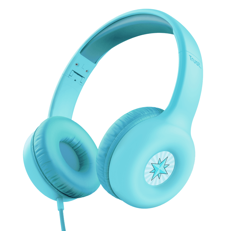Casti Trust Nouna cu fir pentru copii, frecventa raspuns 20 Hz - 20.000 Hz, senzitivitate 92 dB, albastru