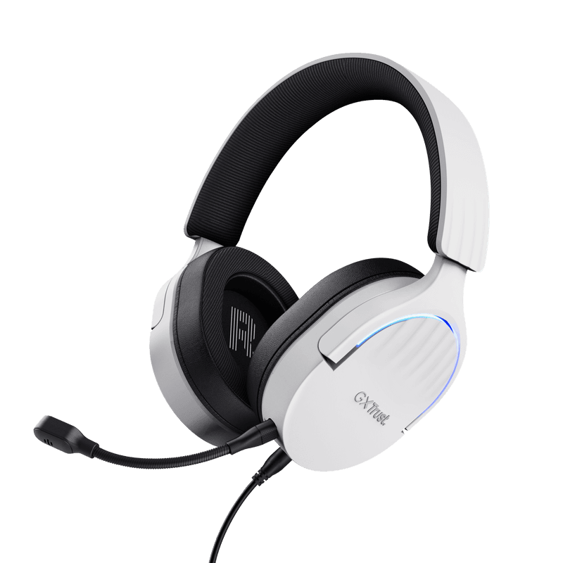 Casti gaming TrustGXT 490P Fayzo cu fir, interfata USB 2.0, frecventa de raspuns 20 Hz - 20.000 Hz, sensivitate 100 dB, alb