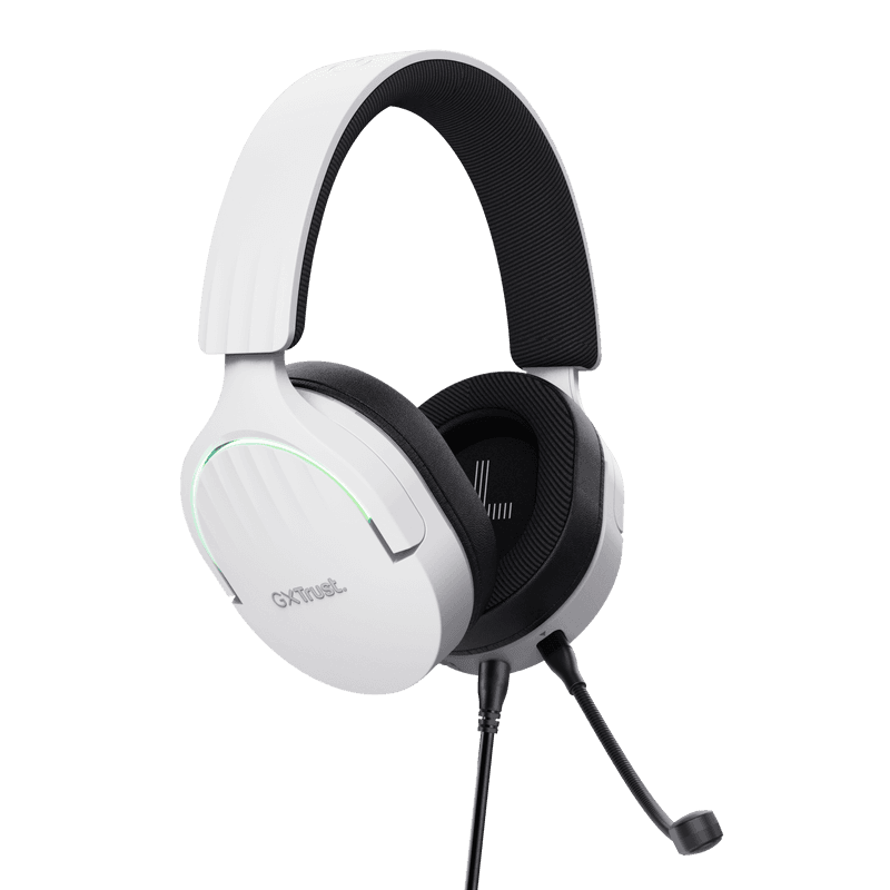 Casti gaming TrustGXT 490P Fayzo cu fir, interfata USB 2.0, frecventa de raspuns 20 Hz - 20.000 Hz, sensivitate 100 dB, alb