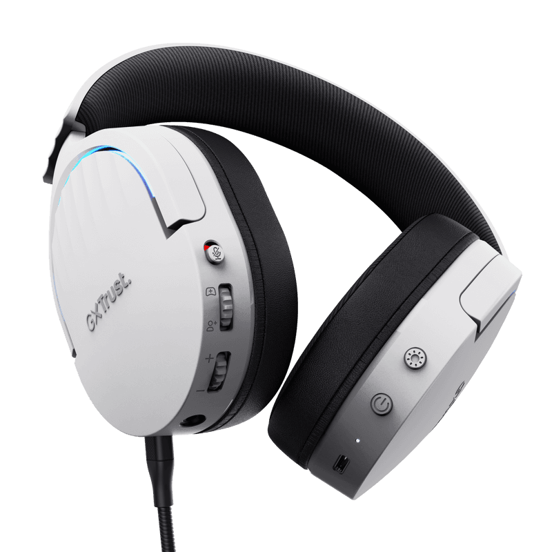 Casti gaming Trust GXT 491W Fayzo wireless, conectivitate bluetooth, incarcare USB-c, frecventa de raspuns 20 Hz - 20.000 Hz, sensivitate 100 dB, alb