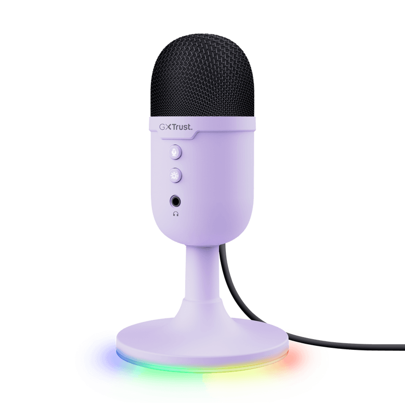 Microfon Trust cu fir GXT 234P Yunix, frecventa raspuns 100 Hz - 16.000 Hz, cardioid, senzitivitae 32 dB, violet