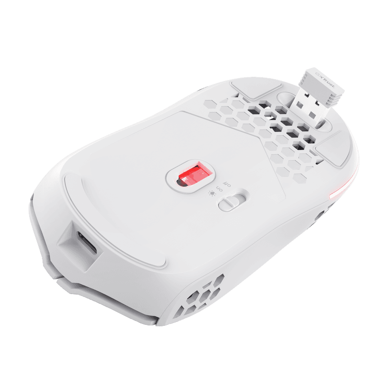 Mouse wireless Trust GXT 929W Helox, rezolutie maxima 4800 DPI, 6 butoane, alb